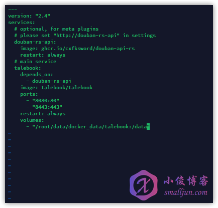 【实用的开源项目】使用云服务器部署TaleBook - 新建docker-compose.yaml文件.png