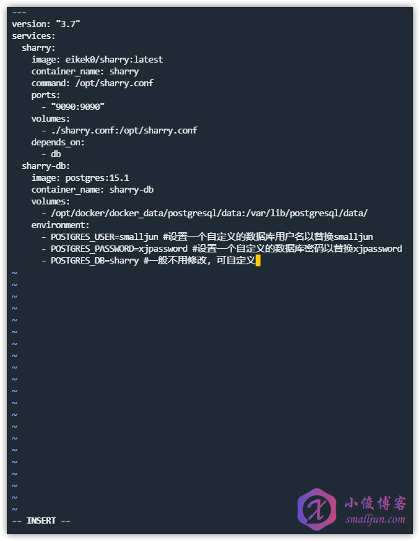 【实用的开源项目】使用云服务器部署Sharry - 新建docker-compose.yaml文件.png